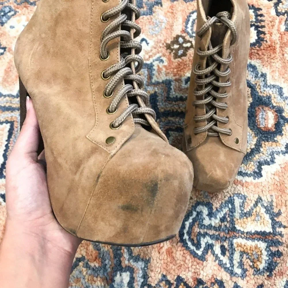 Jeffrey Cambell Havana Platform Lace Up Booties 6